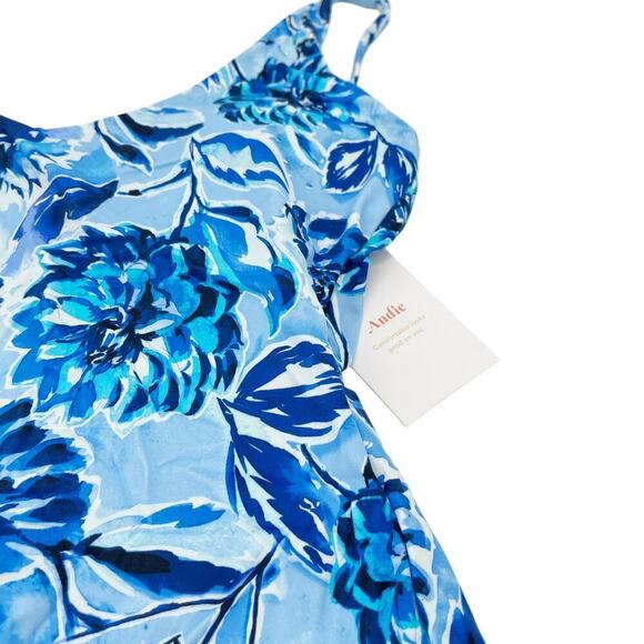 Andie The Bala One Piece Swimsuit Blue Floral Size Medium NEW with Tags! - Picture 9 of 9
